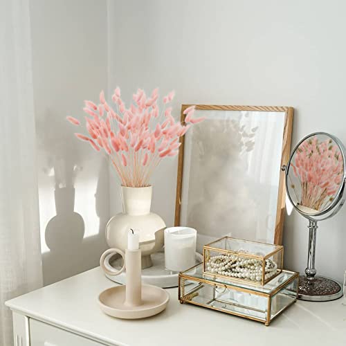 Uieke 17’’ Natural Bunny Tails Dried Flowers, 50 Pcs Dried Lagurus Ovatus, Dried Pink Pampas Grass Decor For Farmhouse Flower Arrangements Wedding Home Boho Party Decorations #TOP7