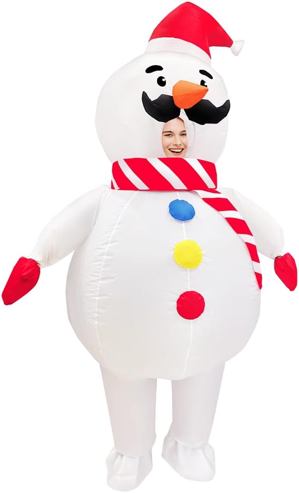 Santa Claus Inflatable Costume - Xmas Blow Up Suit Christmas Jumpsuit - Image 3