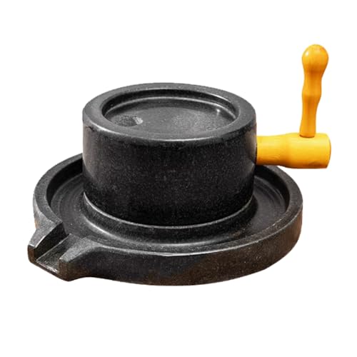 XKEDNMF Molino De Granos Manual con Soporte De Madera Y Molde De PP, De Granito Natural, For Moler Uniformemente, con Manivela, Apto For Moler Trigo Y Arroz.(22cm/8.7in)