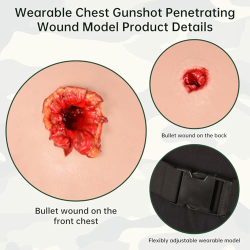 Image of Chest Bullet Wound Packing Training Kit, Wearable Wound Trainer | Stop the Bleeding Training Kit, Suitable for First Aid Training, Medical Training, Handbag