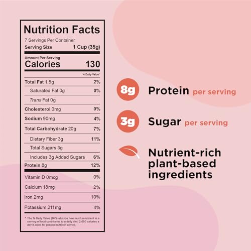 Plant-Based and Vegan Breakfast Cereal by Three Wishes - Cinnamon, 1 Pack - More Protein and Less Sugar Snack - Gluten-Free, Grain-Free - Non-GMO