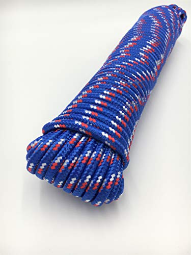 Blue Poly Multipurpose 100ft. Polypropylene Utility Rope, Clothesline, Moving, Tie Down, Tarp, Climbing