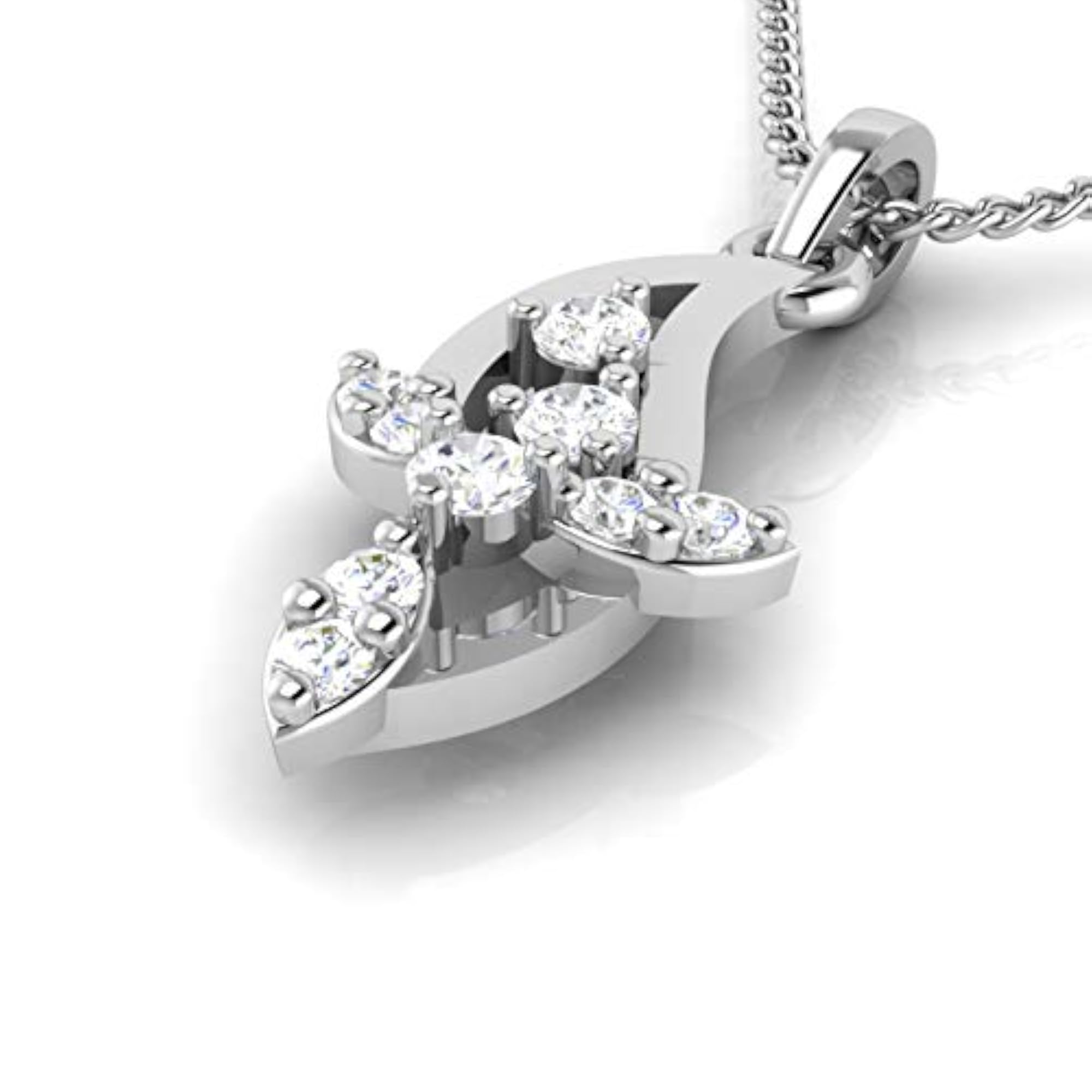 Women's 14K White Gold Pendant, Elegant Gift