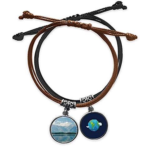 Cadena cuero tierra pulsera trenzada con acabados artesanales de alta durabilidad