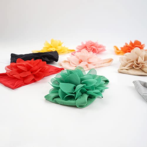 Ded 20 Pcs Baby Girls Nylon Headbands 4.5 Inch Big Chiffon Flower Soft Stretchy Hair Band Hair Accessories For Newborns Infants Toddlers #TOP5