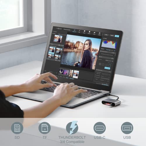 RayCue USB C SD Card Reader Adapter, Type C Micro SD TF Card Reader Adapter - image 4