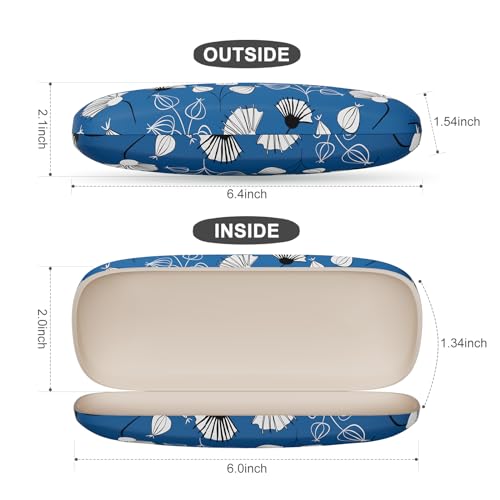 Image of Eyeglasses Case, Portable Hard Shell Protective Case for Glasses, Eyeglass Holder Box for Women with Cleaning Cloth