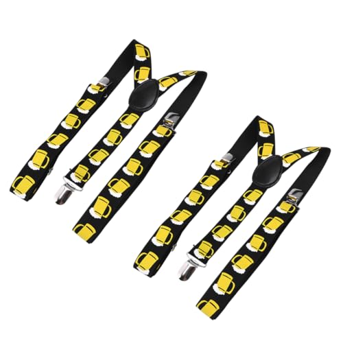 SAFIGLE Fashionable Beer Print Suspenders Overalls Strap Shoulder Girdle for Parties Dressing