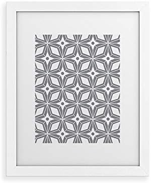 Deny Designs Heather Dutton Framed Art Print, White Classic (8" x 10"), Starbust Grey