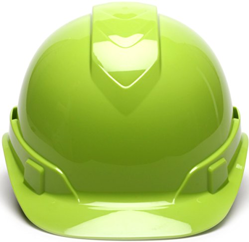 Casque Pyramex Ridgeline vert citron haute visibilité avec suspension à 6 points