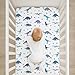 WovenX Dinosaur All-in-One Crib Sheet Mattress Protector - Soft & Breathable Baby Bedding - Organic 100% Viscose from Bamboo - Waterproof 5 Layer Protection - Washable - Fits Standard Cribs (52