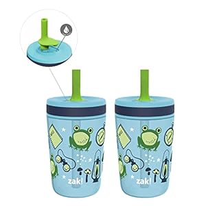 Zak Designs Kelso 15 oz Tumbler 2pc Set, ( Campout ) Non-BPA Leak-Proof Screw-On Lid with Straw Made of Durable Plastic…