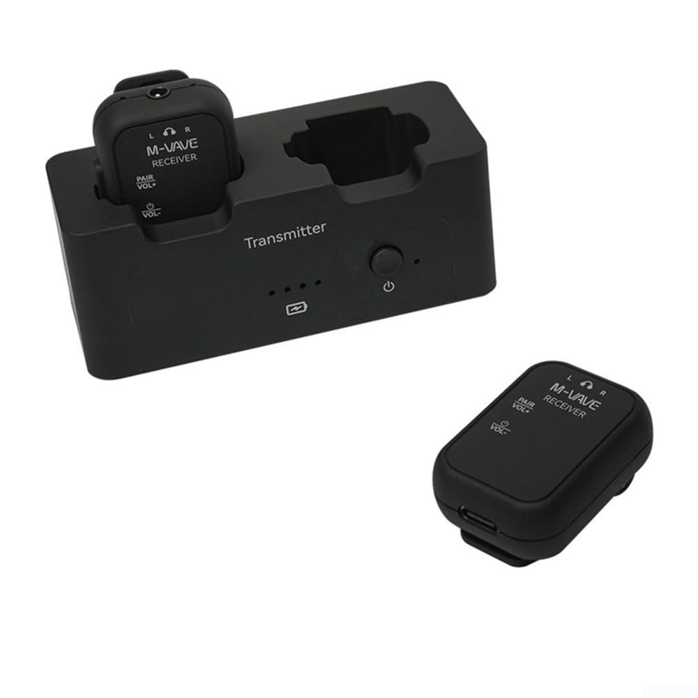 EasyByMall Receptor transmisor de audio inalámbrico para monitor de auriculares M-VAVE WP-12, rango de 30 m para estudios de grabación, ensayos de banda