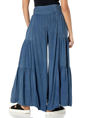 Angie Women's Smocked Waist Tiered Wide Leg Pants2