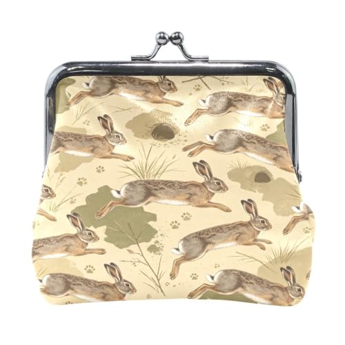 PU Leather Coin Purse Mongolian Gazelle Bag with Kiss Lock