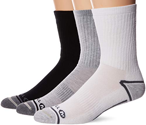 Merrell Men's 3 Pack Performance Hiker Socks (Low/Quarter/Crew Socks), Gray Assorted (Crew), Shoe Size: 9.5-15