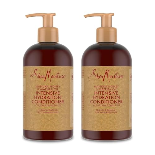 SheaMoisture Acondicionador Hidratación Intensiva para cabello seco y dañado con Miel de Manuka y Aceite de Mafura para una mayor suavidad 2 x 384 ml