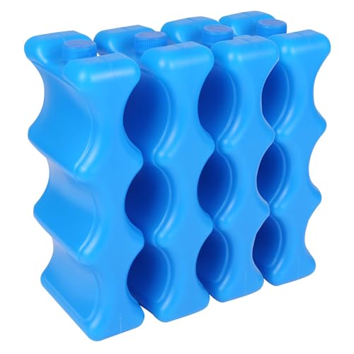 REDCAMP 4 Pack Bottle Ice Packs for Cooler Reusable Rigid Insulated Contoured Freezer Pack for Breastmilk Beer Lunch Long-Lasting Can Freezer Pack for Camping Beach Blue Large