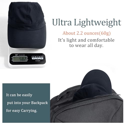 Image of Mens Waterproof Baseball Cap Womens Rain Hat Quick Dry Running Hat with Sweatband Outdoor Golf Breathable Sports Cap