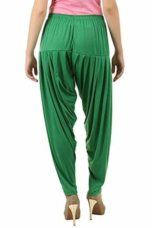 Image of Ultra Soft Rayon Viscose Solid Attractive Pleated Pattern Casual wear Patiala Pants for Womens
