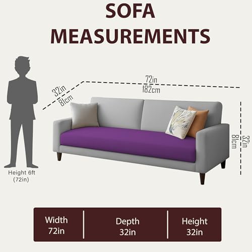 Image of Kathleen 3 Seater Sofa Set for Living Room - Foldable Convertible Couch Furniture for Home, Office or Guest Use, Modern Designer Stylish Comfortable (Purple Grey)
