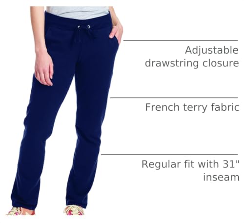 Image of Hanes Women's French Terry Pants, Pocket Lounge Pants for Women, Lighter-Than-Fleece Loungewear, 31 inch