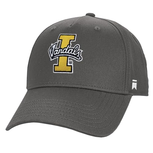 Campus Lab University of Idaho Primary Logo Official Collegiate Adjustable Strapback 5 Panel Structured Hat - Unisex for Men and Women, Charcoal
