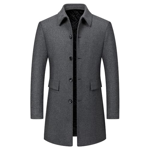 Mens Wool Blend Slim Coat,Trench Lapel Long Blazer Jacket Office Single Breasted Coat Casual Soft Elegant Windbreaker2