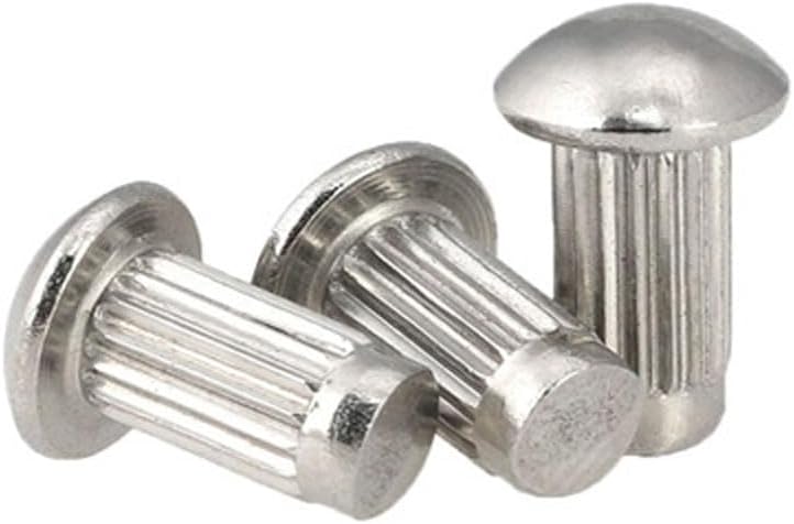 M3 M4 M5 straight grain knurled half round head rivet 304 stainless steel riveting nail GB827 solid riveted| | - - (Stem Length: M3x12mm (50pcs))