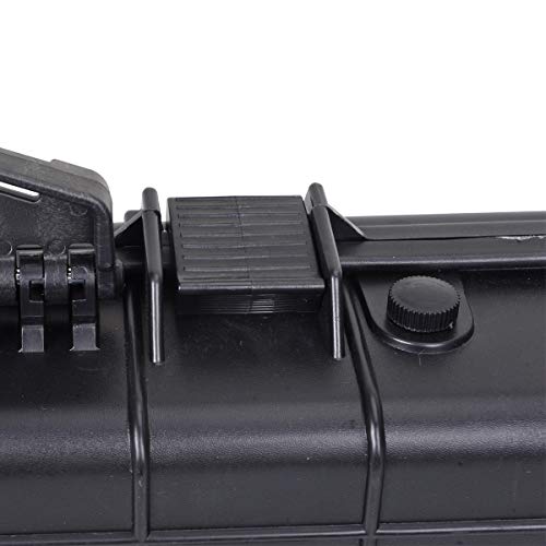 Meijia Portable Waterproof All Weather Rifle Hard Case With Rolling Wheels,Foam Inserted, Elegant Black,53X16.14X6.1Inches #TOP6