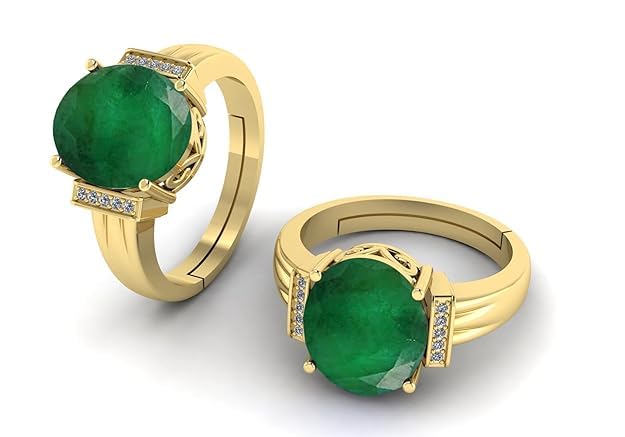 AA++ Quality 9.25 Ratti / 8.55 Carat Emerald Panna Gold Plated Ring For Men Or Women's4