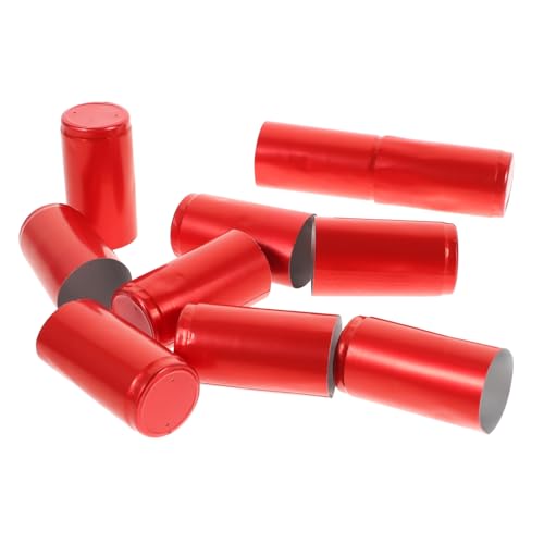 WEKADRIN 10pcs Heat Shrink Wine Bottle Caps with Tear Tabs Thickened Sealing Sleeves for Wine Making Bung Stopper Professional for Homebrew and Cellar Use
