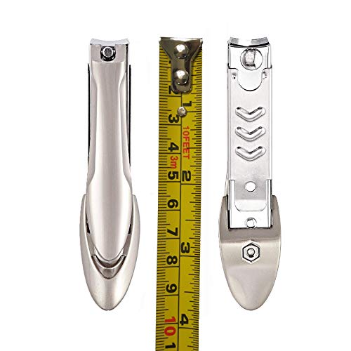 ALOANES Large Heavy Duty Nail Clippers with File,ergonomic nail clipper,Sharp Metal Stainless Steel Nail Clippers,no Splash,Gift for Men and Women,Suitable for Thick Nails (Champagne)