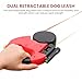 Doppelte Einziehbare Hundeleine, 3 M Hundeleine Doppelleine, Automatische Hund Versenkbar Leine, Rollleine Hundeleine mit LED Licht, Doppelköpfe Hundeleine für Katzen Kleine Hunde (Rot)