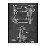 artboxONE Puzzle L (500 Teile) Schwarzweiß Antike Nähmaschine (Tafel)   Puzzle Blaupause antike nähmaschine Blaupause