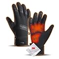 HUAME 10? Winter Gloves Men Women Waterproof Gloves - Touch Screen Finger Windproof Thermal Warm Gloves for Cold Weather Running, Cycling, Driving, Hiking, Snow, Ski, Golf (Black, Medium)