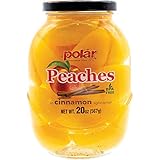 MW Polar Peach Slices in Cinnamon Infused Syrup, glass jar 20oz (Pack of 6)
