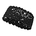 ZLYC Women Headband Handmade Crochet Knit Boho Flower Hair Bands (Crochet Black)