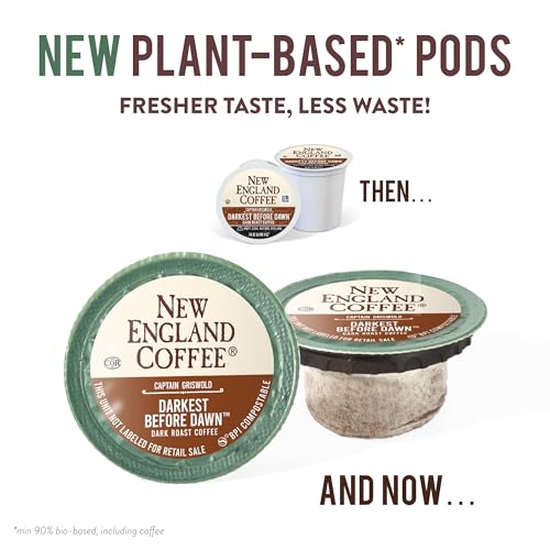 Image of New England Coffee Single Serve Pods, Darkest Before Dawn Dark Roast 10 Count (Pack of 1)