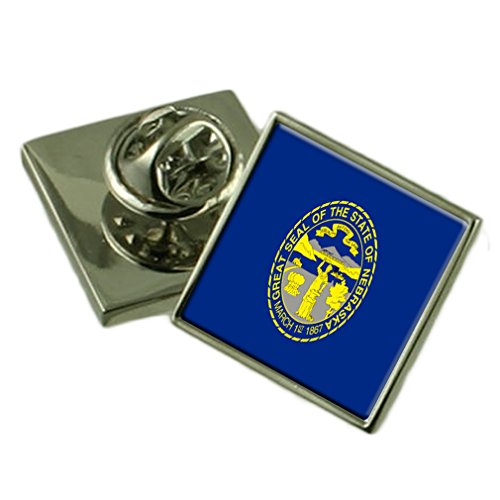 Insignia de solapa Nebraska con cuadro personalizado grabado para lucir en eventos especiales