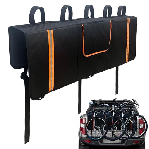 Accesorios para portabicicletas para coche, almohadilla protectora para portón trasero, almohadilla para portón trasero de camión, 5 bicicletas de montaña, bolsillos impermeables para herramientas,