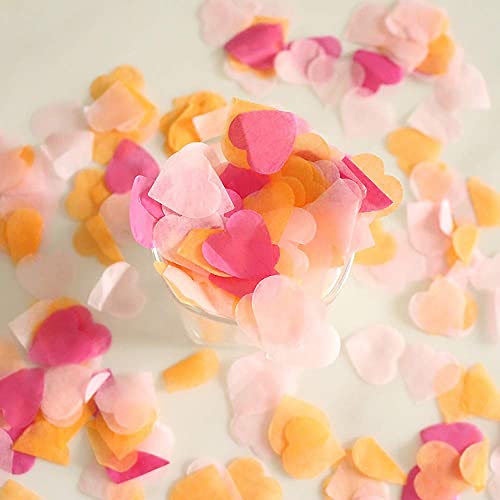 Confetes de coração rosa choque de 2,54 cm 4000 peças de papel confete biodegradável para festa de c