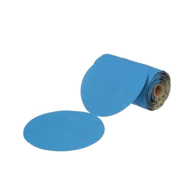 Sanding Disc 6 Inch Diameter Pressure Sensitive Adhesive Type Attachment Dry Use Only 5 Rolls Per Case Blue Ceramic Aluminum Oxide