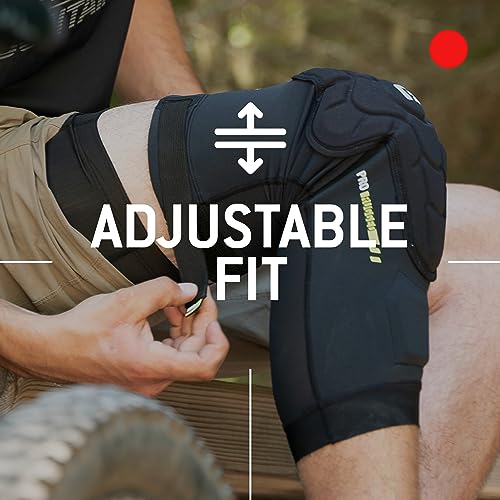 G-Form Pro-Rugged 2 MTB Knee Guards - Compression Knee Gear for Protection - Comfortable for Men & Women - Breathable & Durable Guards for Mountain Biking - Black, Adult Medium