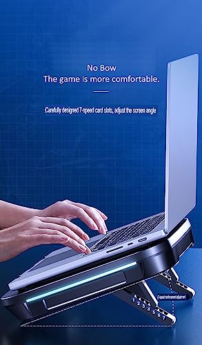 Image of Memo Laptop Radiator- FL08 Quick Cooling Fan 2400RPM Turbo Compressed Air, 7 Step Adjustable Notebook Stand for PUBG Gaming Graphics Video