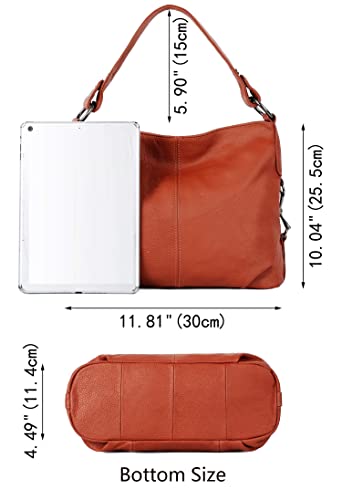 Image of YALUXE Women's Real Leather Shoulder Bags Hobo Handbag Purse Crossbody Bag