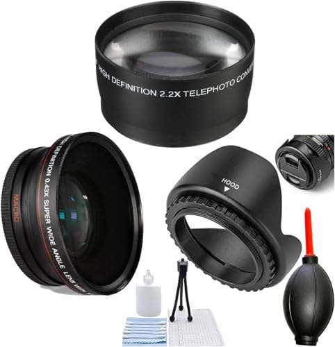 46MM Wide Angle Lens Macro + 2.2X Telephoto Lens+ Lens