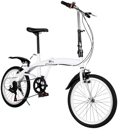 20 Inch Folding Bicycle Bike for Adults, 6 Speed Light Carbon Ste...