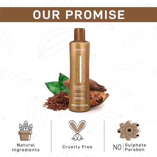 Image of Brasil Cacau Anti Residue hair Shampoo with Keratin, cocoa and d-panthenol for deep cleaning, freezy, dull, dry and damaged hairs, restores shine, softness and rejuvinates the hair - 300ml