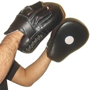Curved Focus Mitts in Leather